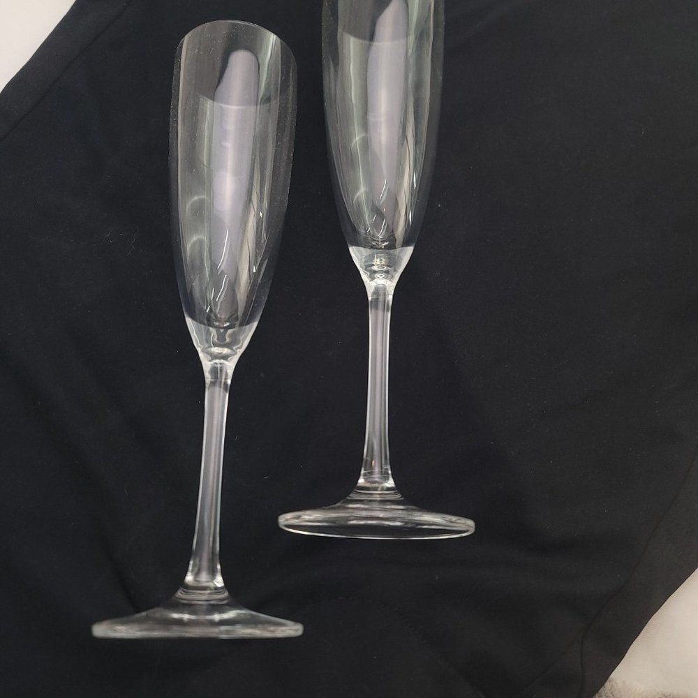 Set Of 2 Longaberger 90096 Collector Club Table Top Champagne Wedding Flutes
